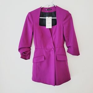 Zara purple blazer jumpsuit